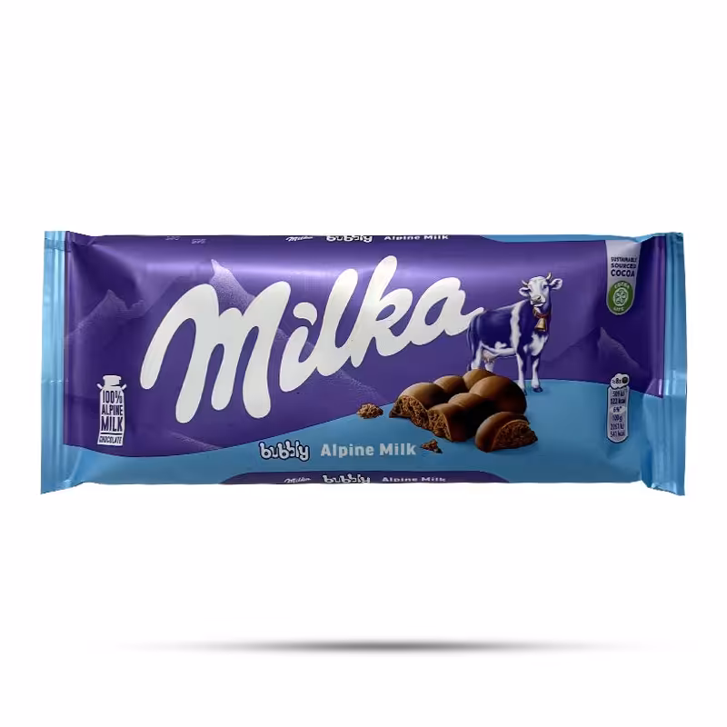 شکلات شیری حبابی میلکا Milka حجم 100 گرم