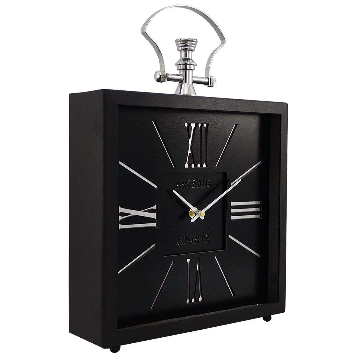 ساعت رومیزی آرتمیس مدل 2030 بلک (زه مشکی و صفحه مشکی) و اعداد سیلور(نقره ای)