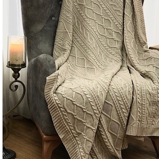 شال مبل  مدل بافت رنگ کاپوچینو سایز170