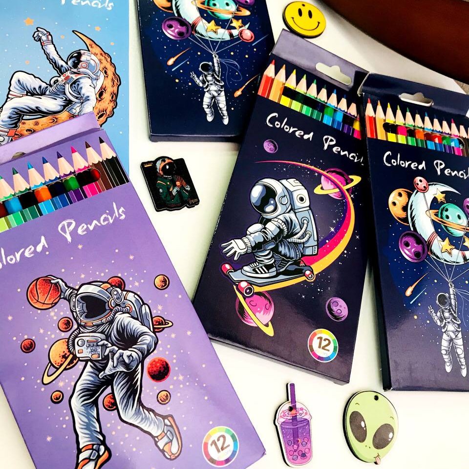 مداد رنگی 12 رنگ طرح فانتزی