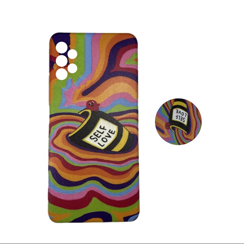 کاور مدل سیلیکونی مناسب  گوشی موبایل سامسونگ Galaxy A32 4g به همراه پاپ سوکت