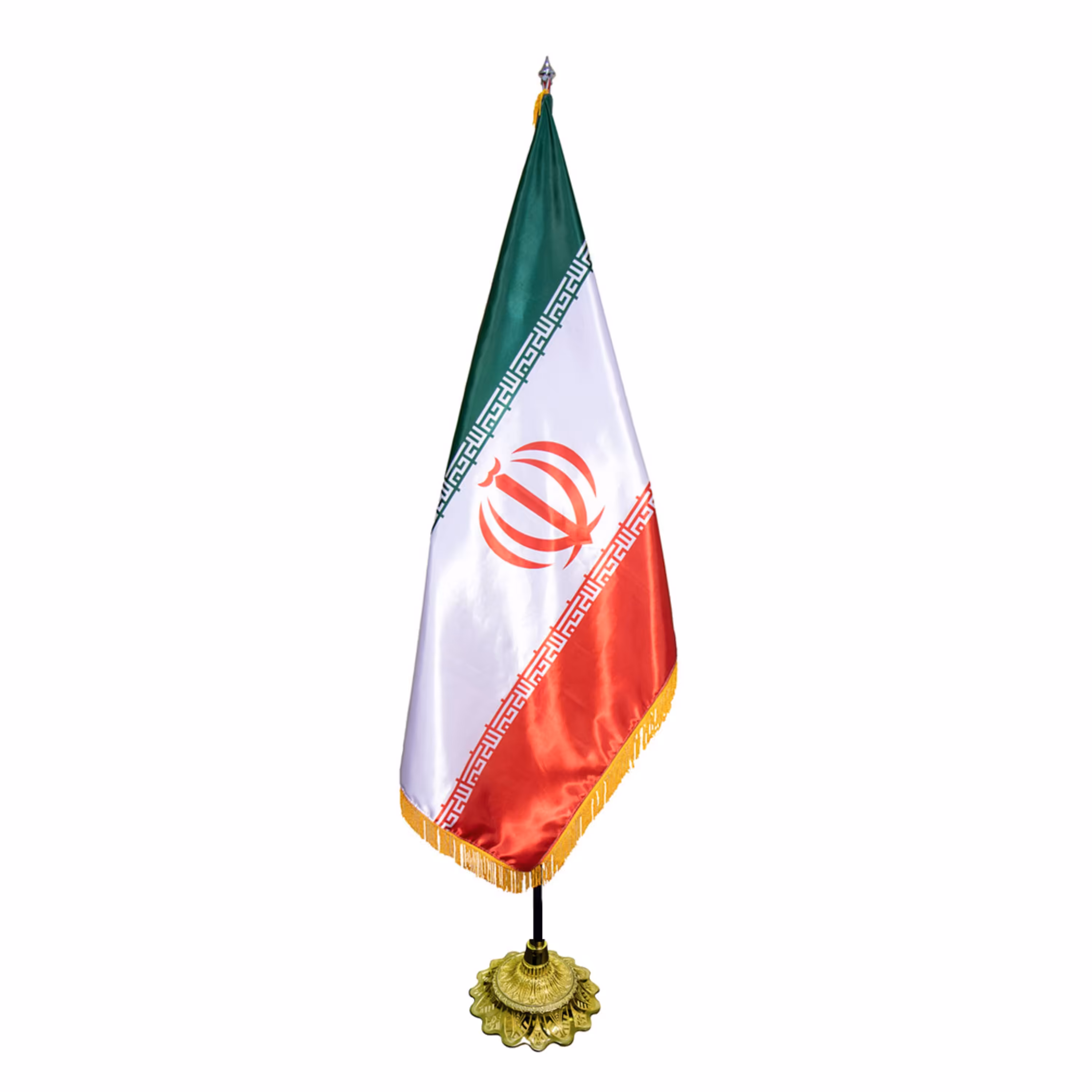 پرچم تشریفات ایران ساتن مات با پایه آفتاب گردان G-10