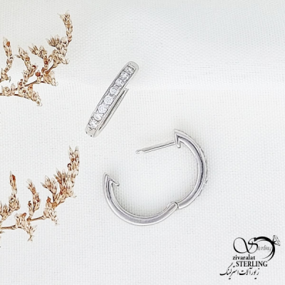 گوشواره نقره با نگین اتمی عیار925 کد 12463