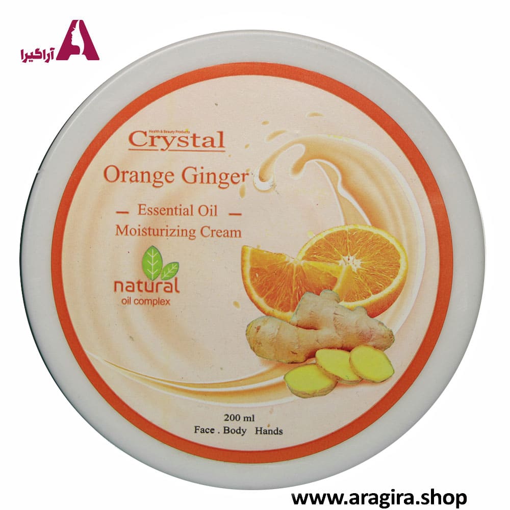 کرم مرطوب کننده پرتقال و زنجبیل کریستال 200ml