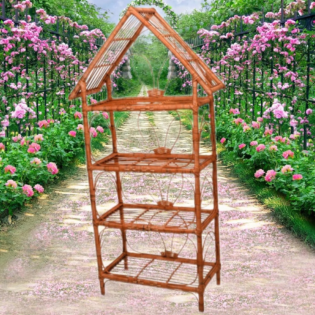 کتابخانه شلف استند حصیری کلبه ای شلف استند 4ط کیفیت صددرصد  فاصله طبقات 30در عرض 60ارسال با تیپاکس پسکرایه