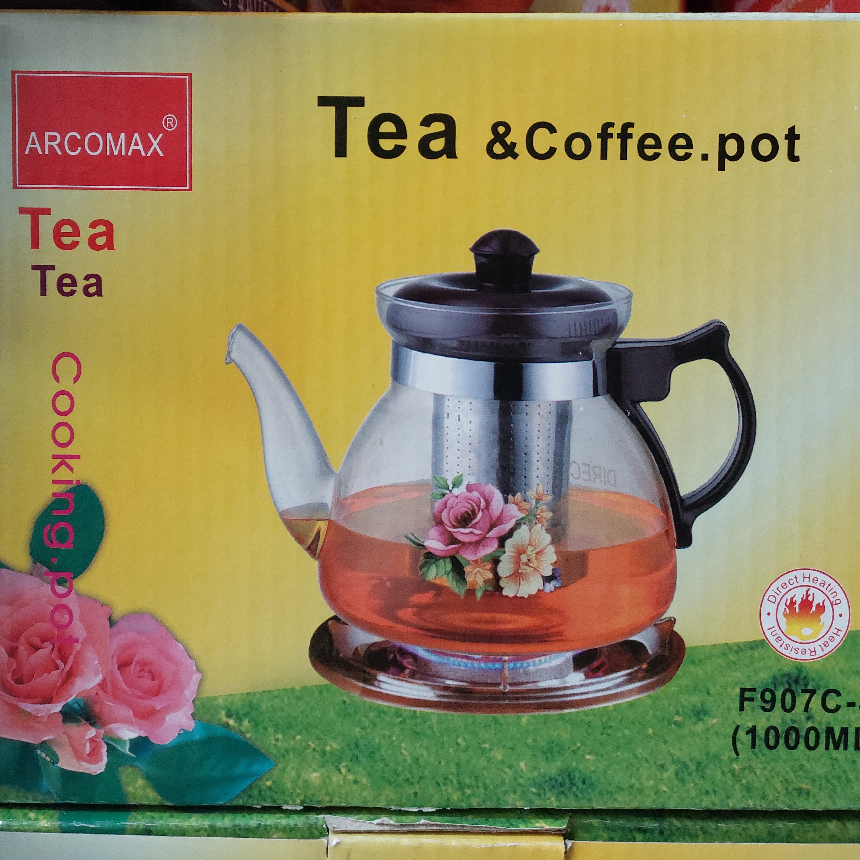 قوری پیرکس دسته بغل 1 لیتری آرکو مکس شعله مستقیم