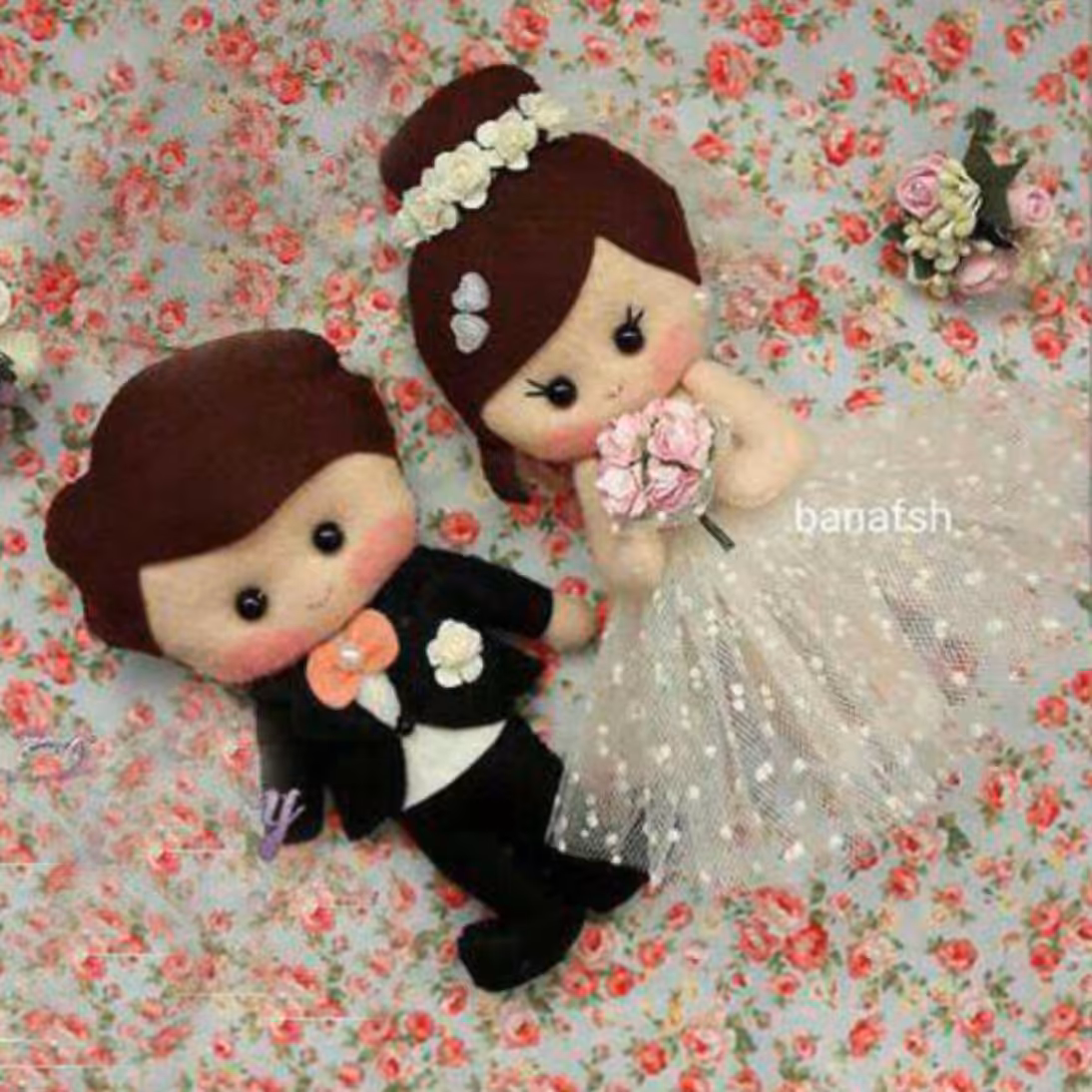 عروس و داماد نمدی تزئینی