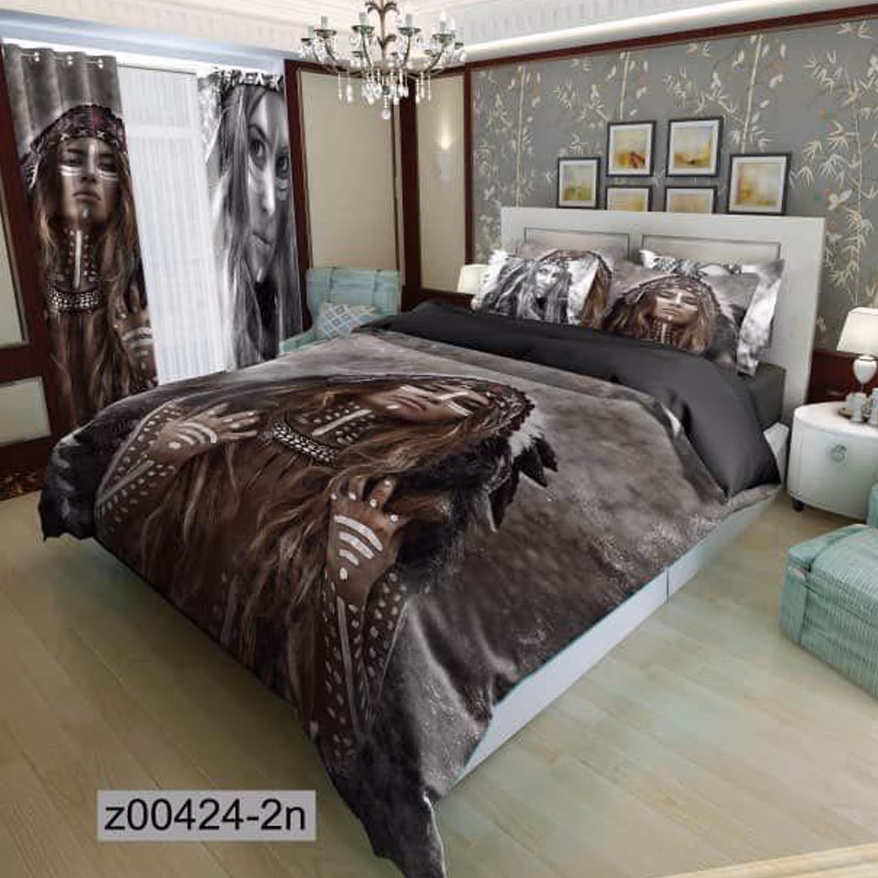 سرویس روتختی 1 نفره تنسل چاپی برندترک لند (Turk Land)  کد z 424
