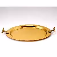سینی بیضی تک استیل مدل لوپ (طلایی مات)