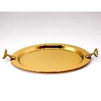سینی بیضی تک استیل مدل لوپ (طلایی مات)