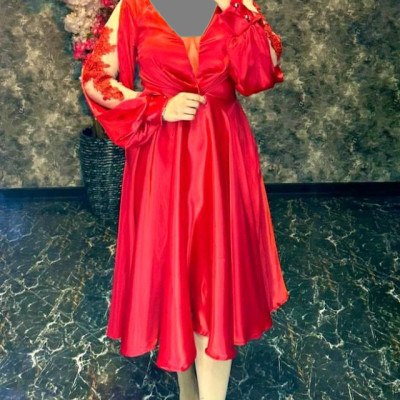 پیراهن مهمانی زنانه ساتن مدل پارادایس 2867