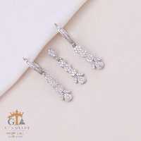 نیم ست نقره طرح فلاور سه تایی با روکش رادیوم کد 16642