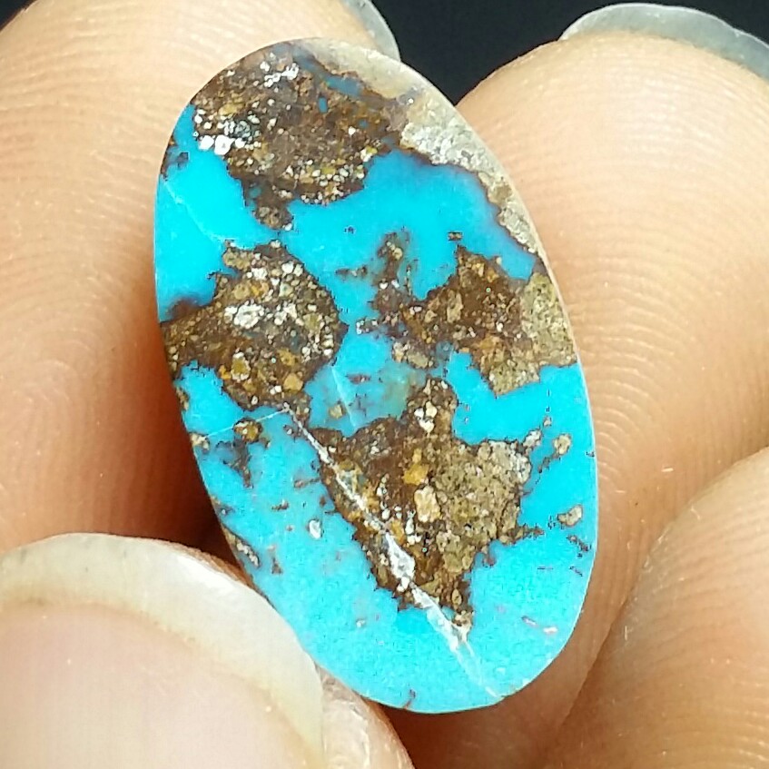 فیروزه نیشابور نگین فیروزه اصل نیشابور بسیار زیبا و چشم نواز و فاخر کد 11732