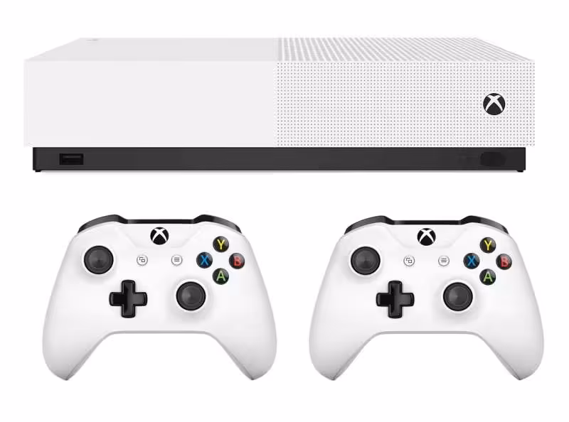 کنسول بازی مایکروسافت مدل Xbox One S ALL DIGITAL ظرفیت 1 ترابایت به همراه دسته اضافه سفید