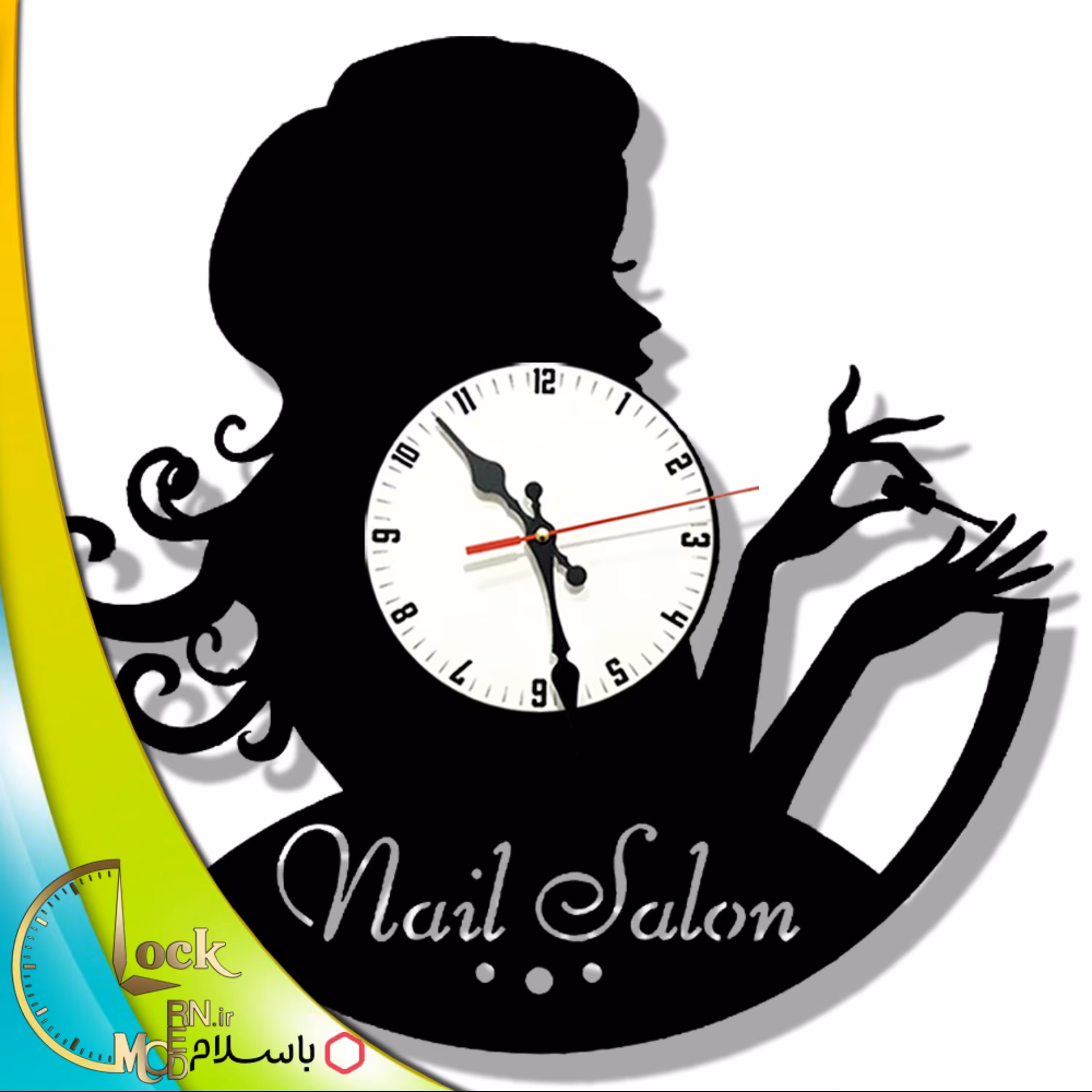 ساعت دیواری طرح سالن زیبایی کد 451 (پس کرایه)