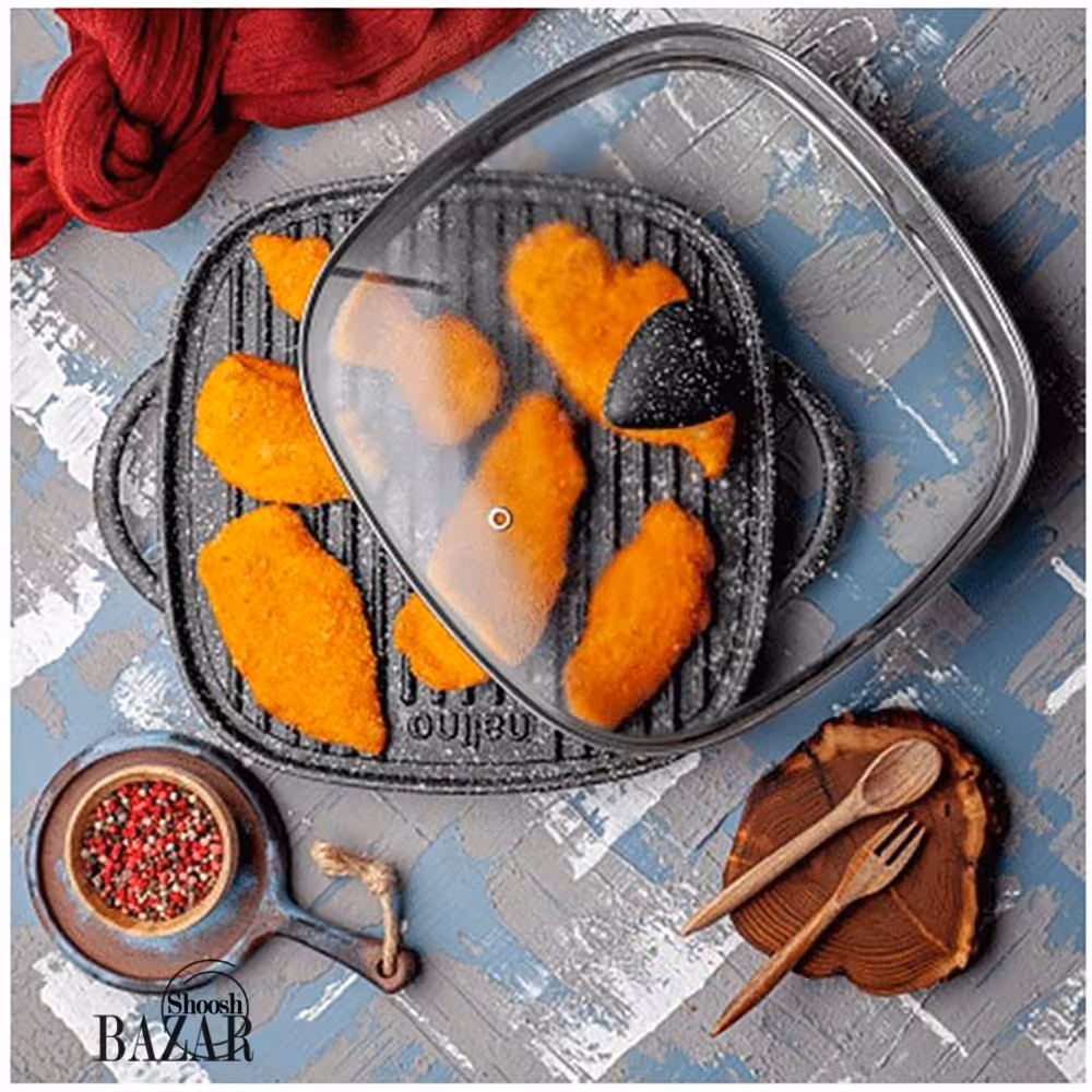 تابه چدنی مربع مدل لورنز سایز 28 نالینو