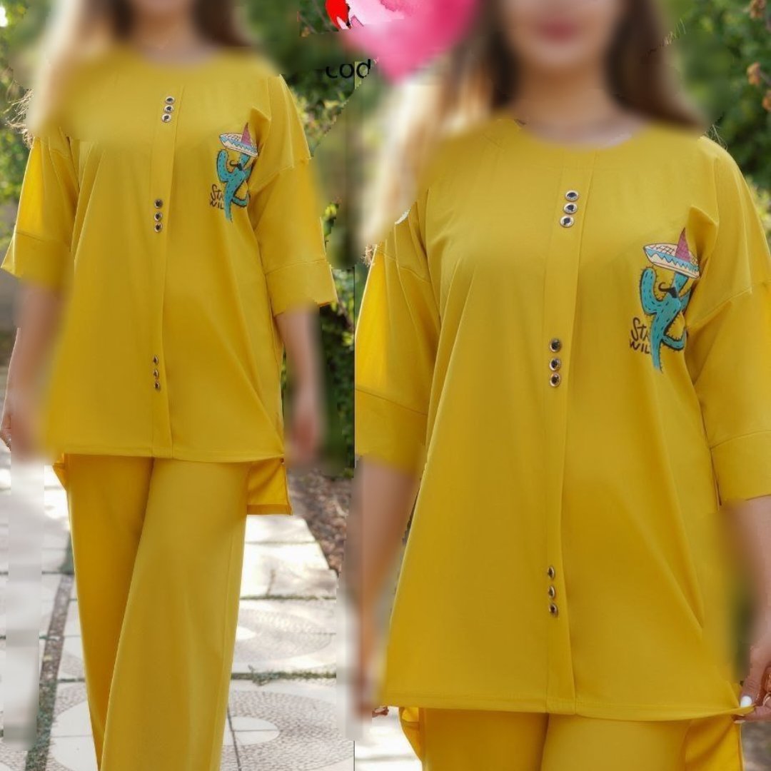 شومیز شلوار طرح کاکتوس