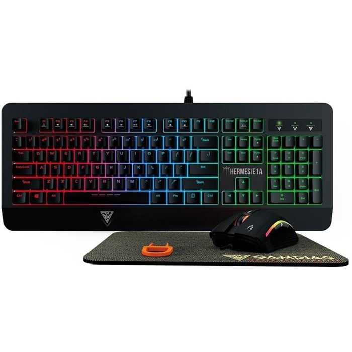 ماوس و کیبورد مخصوص بازی گیم دیاس مدل HERMES E1A همراه ماوس پد