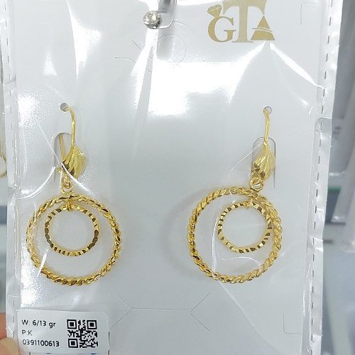 گوشواره حلقه ای طلایی شیک و زیبا نقره عیار925 روکش آب طلا و کاملا مشابه طلا و ضدحساسیت 