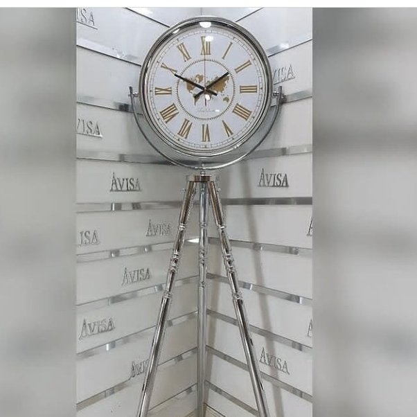 ارسال رایگان ساعت ایستاده فلزی سیلور موتور بیصدا کد پریا19 مظفری