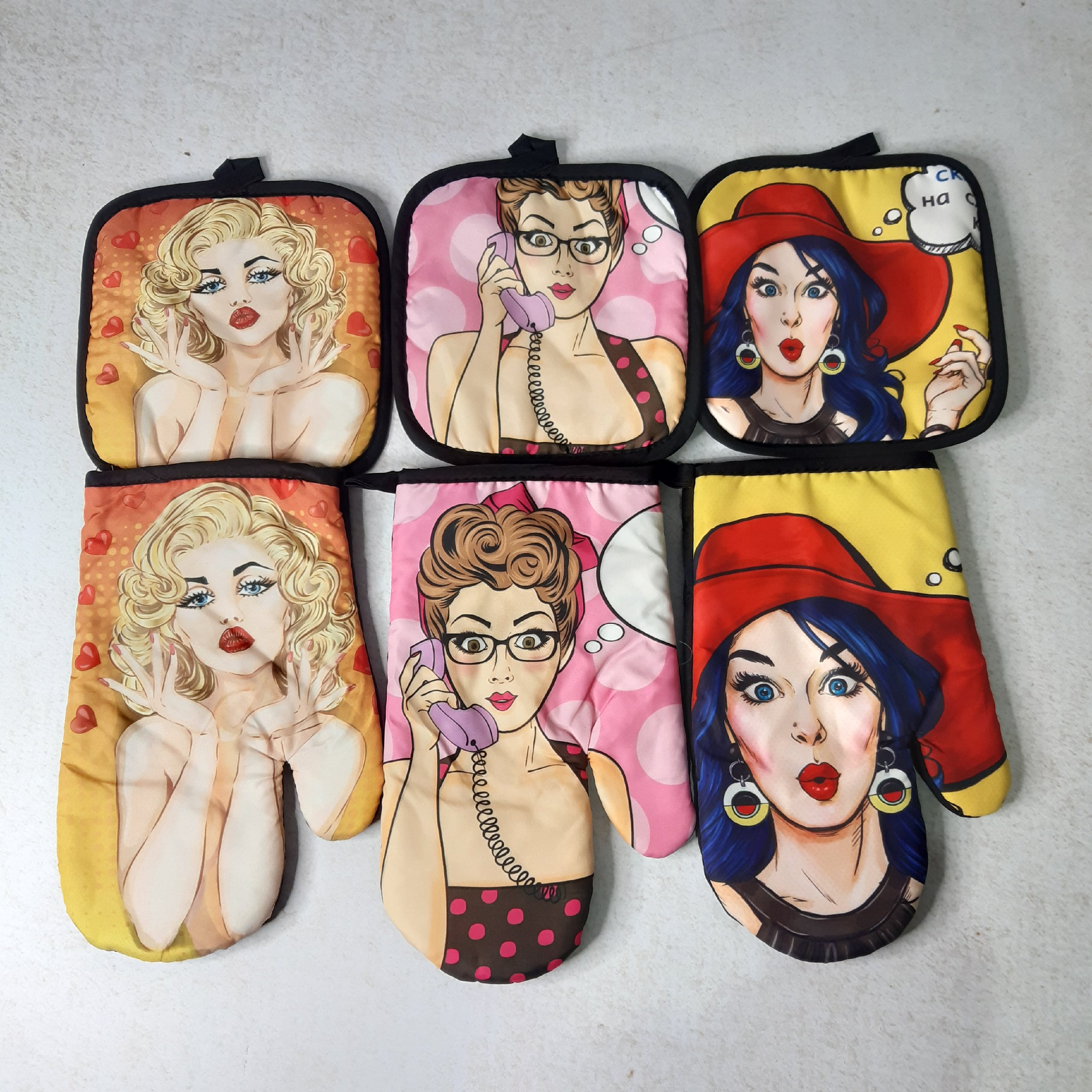 ست دستگیره و دستکش فر ( یک دستکش و یک دستگیره)