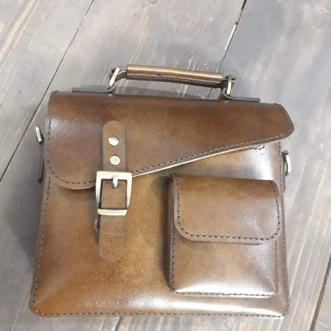 کیف دوشی و دستی چرم طبیعی دست دوز ارسال رایگان