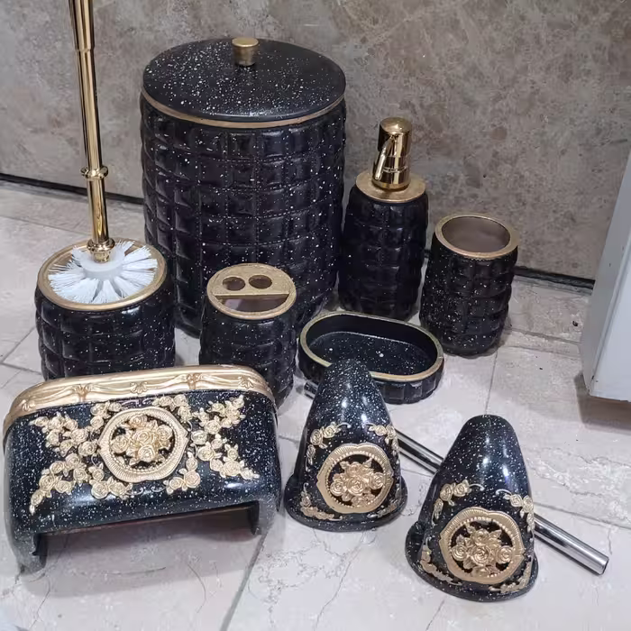 ست سرویس بهداشتی رزین مدل  لوتوس 6 پارچه  کد 120 