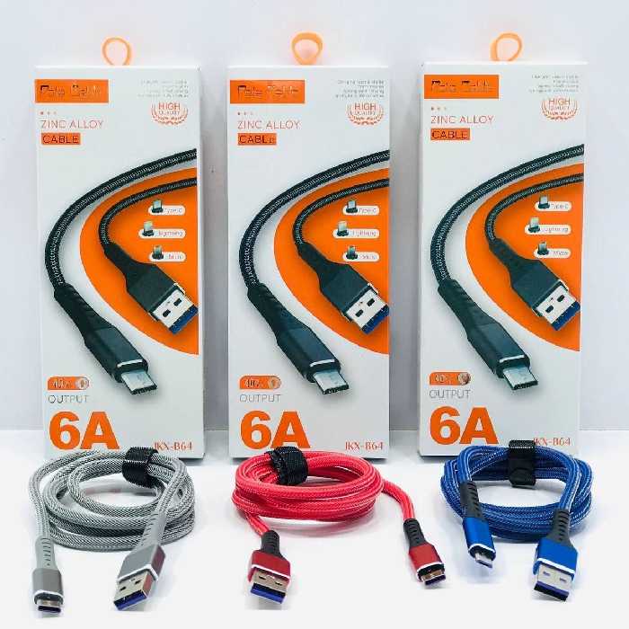 کابل اصلی برزنتی فست شارژ سر فلزی مدل JKX-B64 