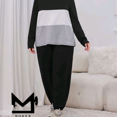 ست بلوز و شلوار راحتی سایز بزرگ 23138