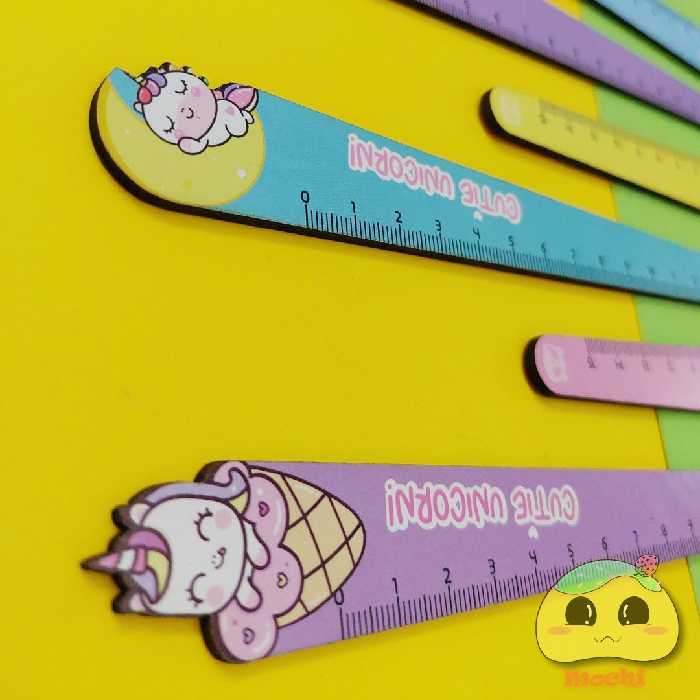 خط کش چوبی طرح یونیکورن (15 سانتی)