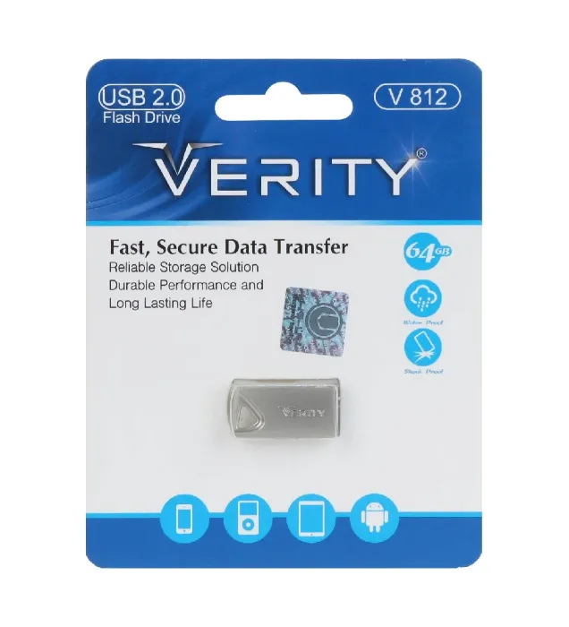 فلش مموری وریتی مدل V812 ظرفیت 64 گیگابایت نقره ای