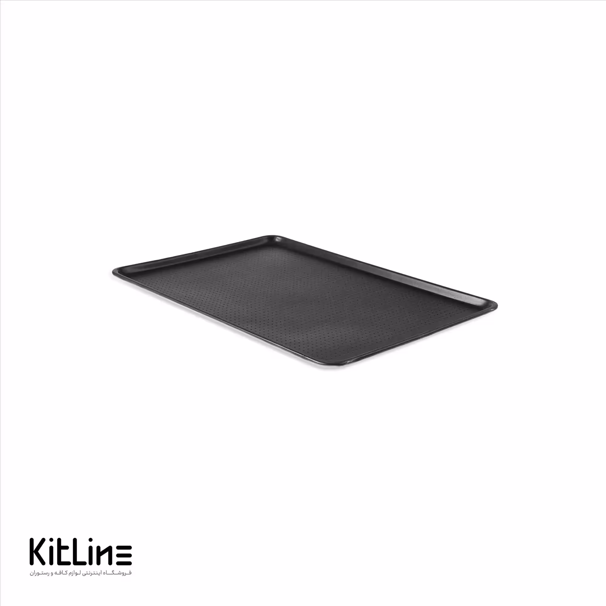 سینی فر 40×60 سانتیمتری آلومینیومی پانچ روکش تفلونی مشکی دور مفتولی