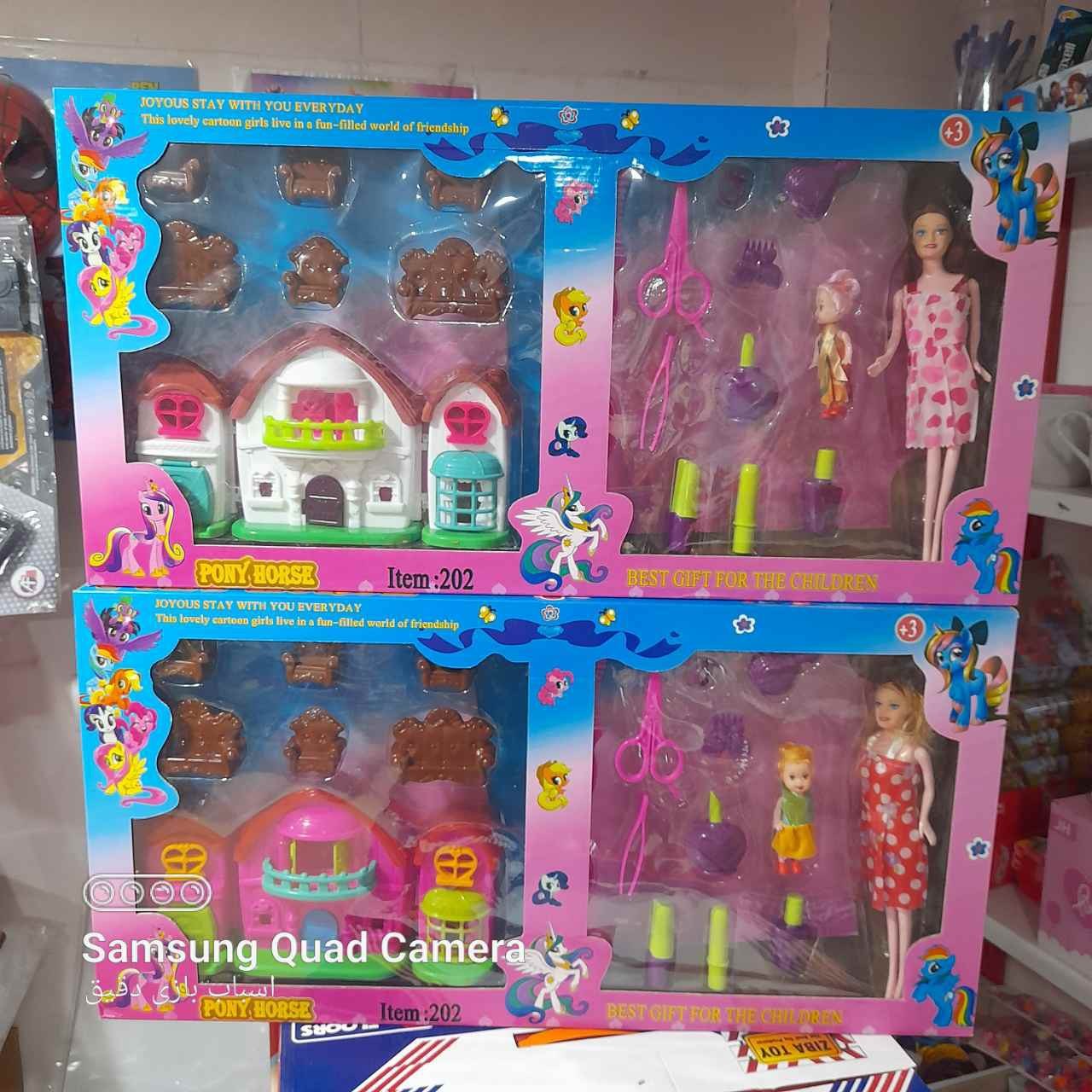 خرید اسباب بازی دخترانه قصر باربی با لوازم منزل و لوازم آرایش و بچه