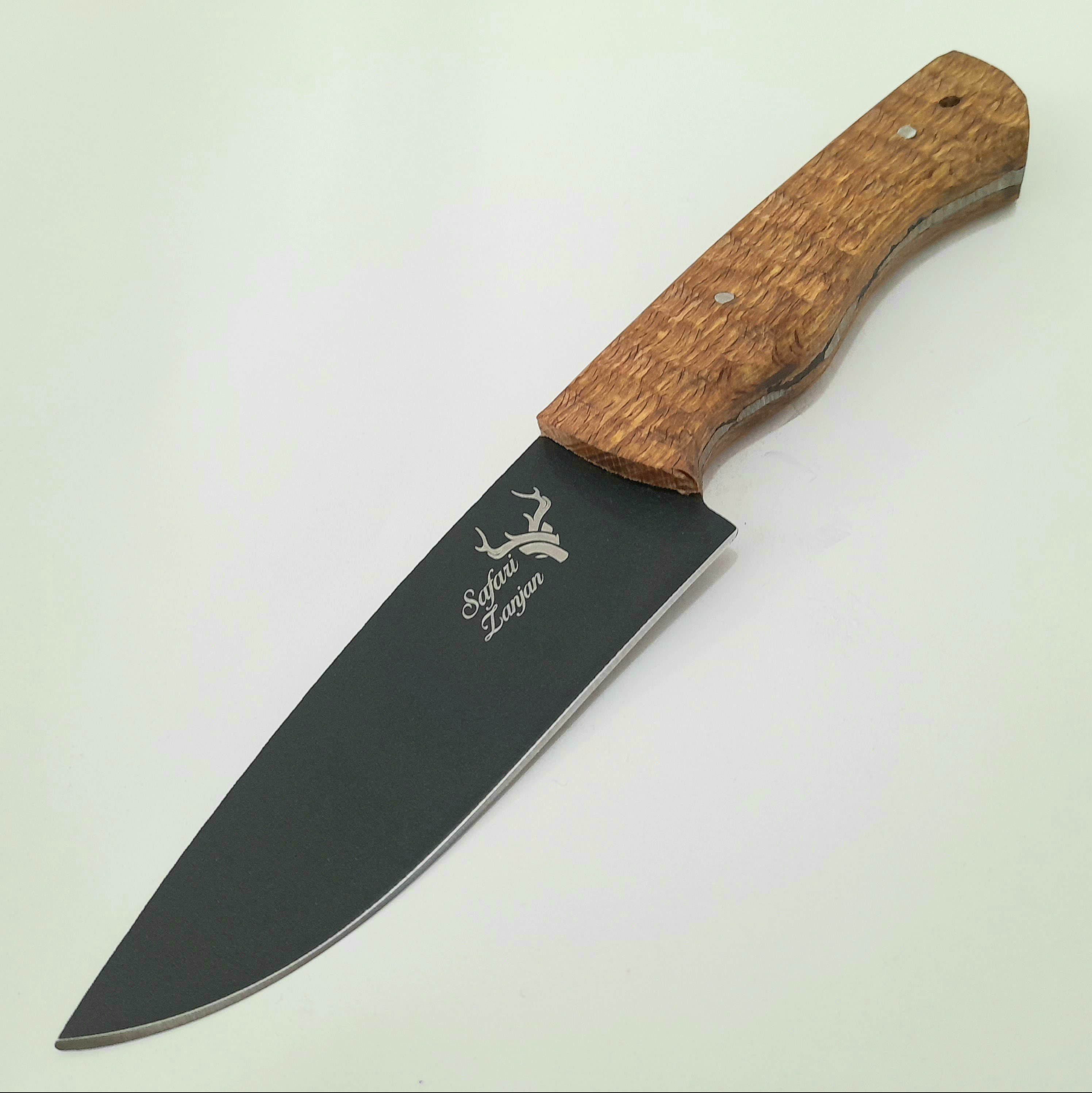 چاقو زنجان چاقوی زنجان بوشگراف مینی24 سانت رنگ کوره ای ضدزنگ برای طبیعتگردی صفری زنجان طول کل چاقو 24 سانت طول تیغه 12