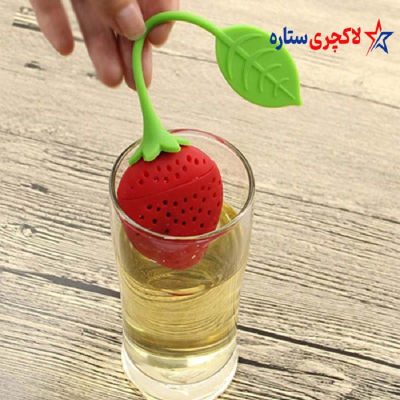 دمنوش ساز سیلیکونی طرح توت فرنگی Strawberry قرمز و صورتی W259-0