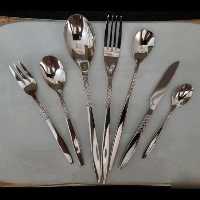 سرویس قاشق و چنگال 24 نفره 120 پارچه نقره‌ای یونیک ضمانتی