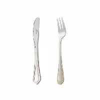 سرویس 12 پارچه 6+6 کارد و چنگال میوه ناب استیل مدل ونیزدورطلایی