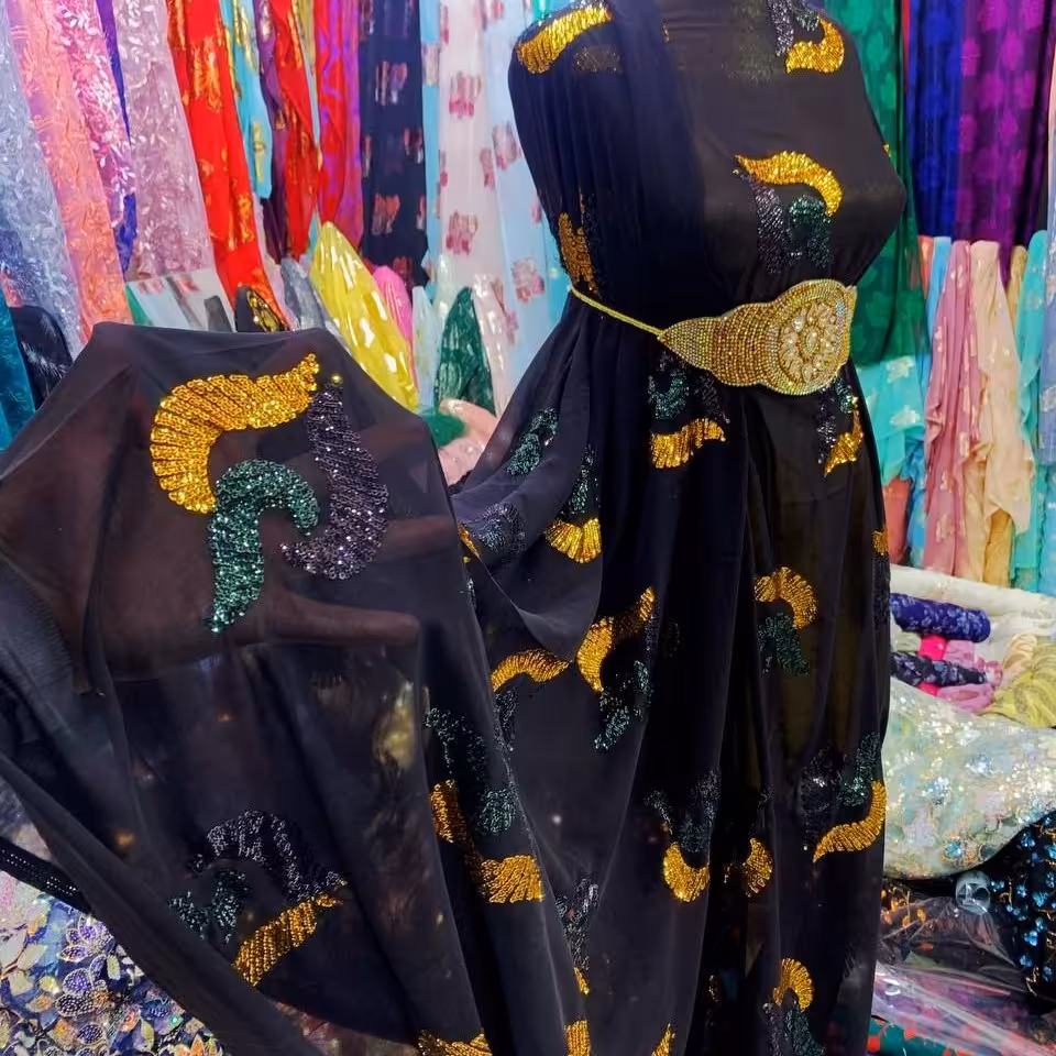 پارچه حریر پولک دوزی خوشگل