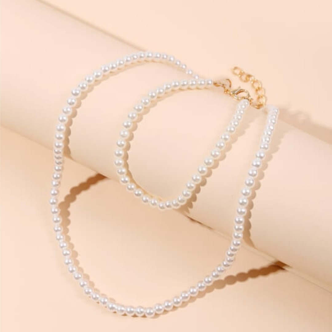 ست گردنبند و دستبند  مروارید