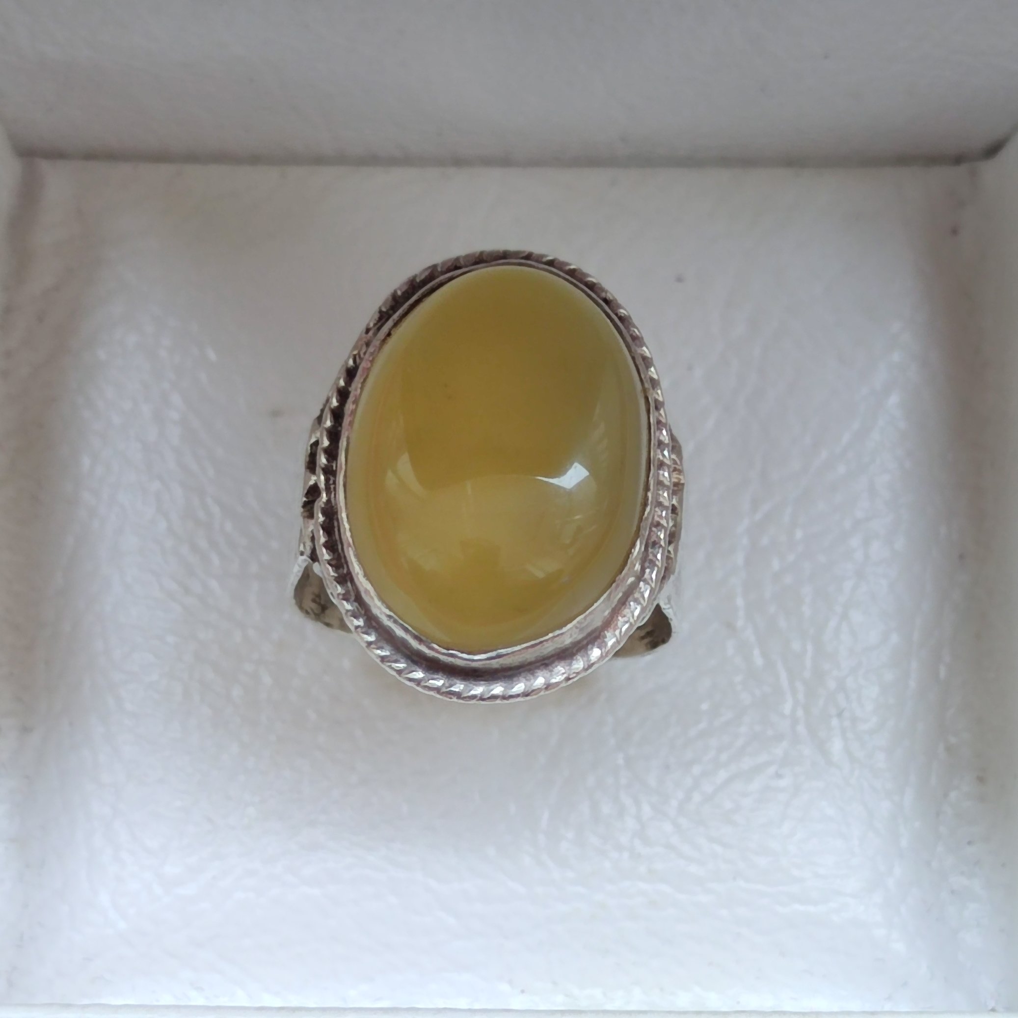 انگشتر نقره مردانه عقیق زرد همراه با دعای شرف الشمس