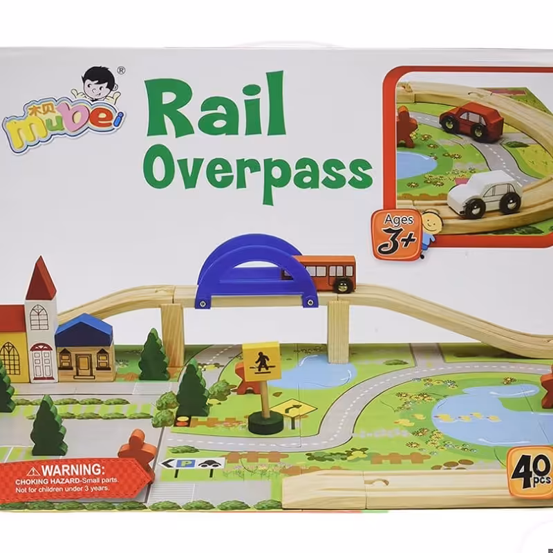 بازی شهر کوچک چوبی Rail Overpas

