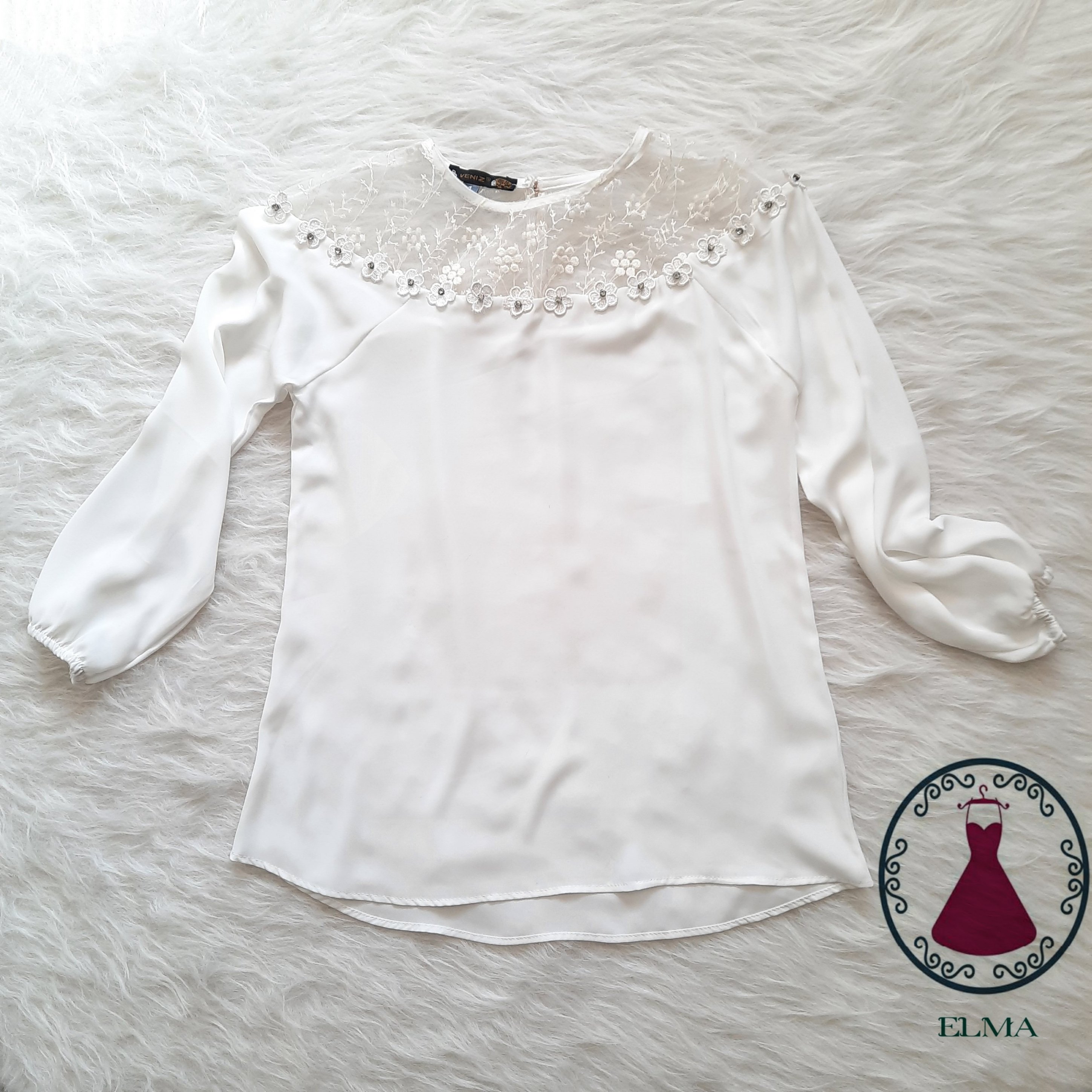 شومیز حریر اعلا بالا گیپور