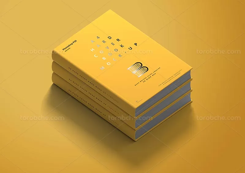 موکاپ لایه باز جلد کتاب از زاویه بالا | گرافیک با طعم تربچه