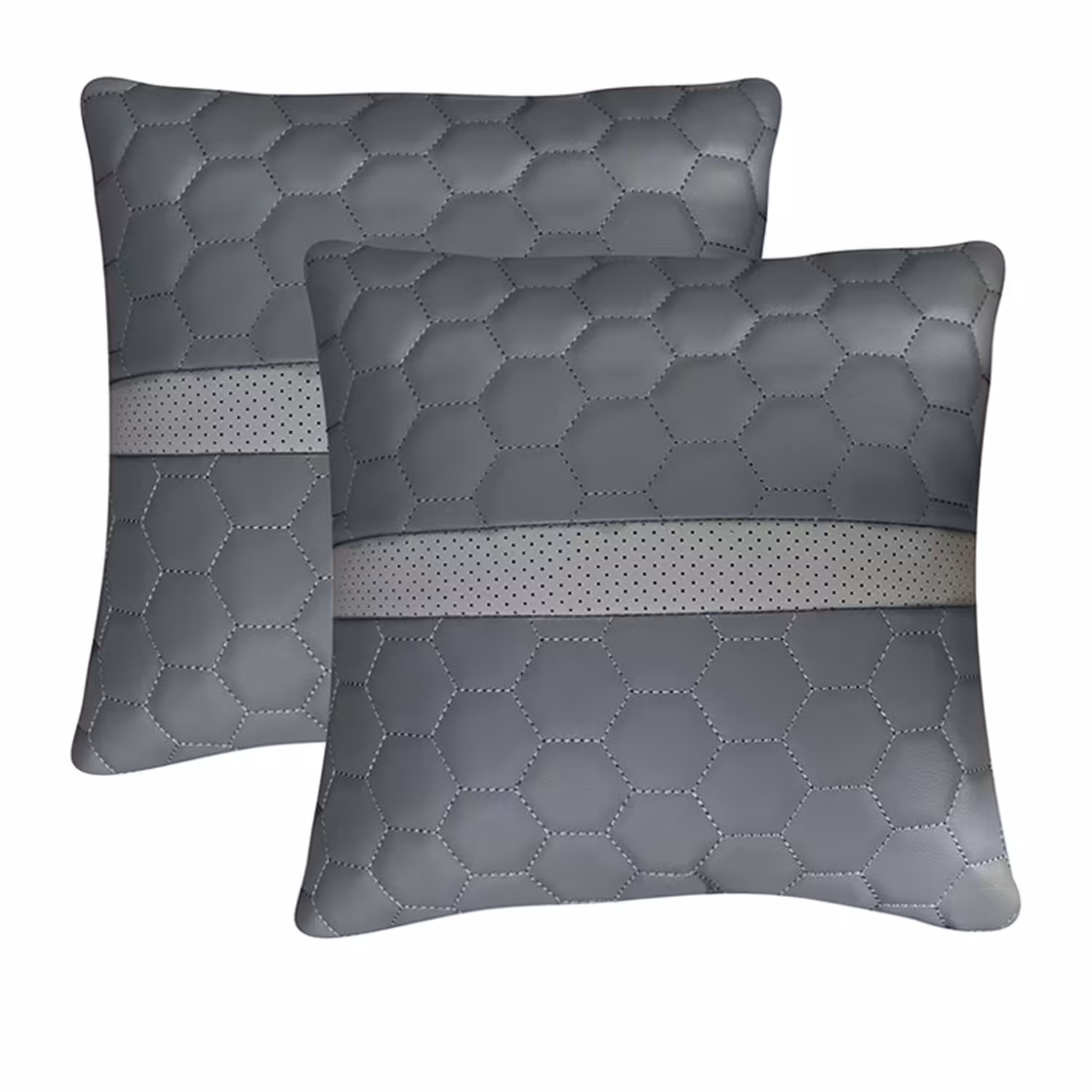 کاور کوسن چرم طوسی خرجکار طوسی روشن 