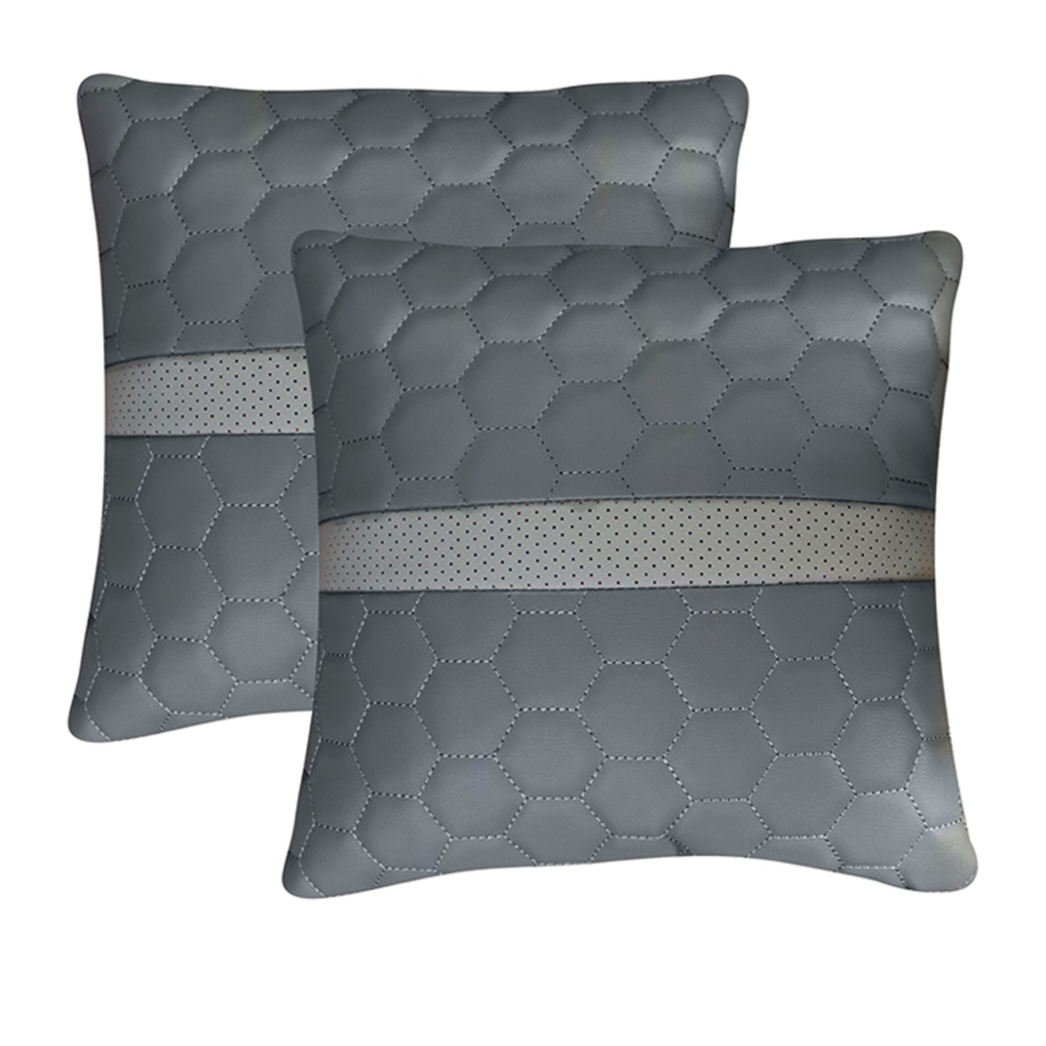 کاور کوسن چرم طوسی خرجکار طوسی روشن