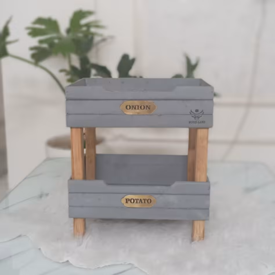 استند وباکس سیب زمینی وپیاز چوبی 