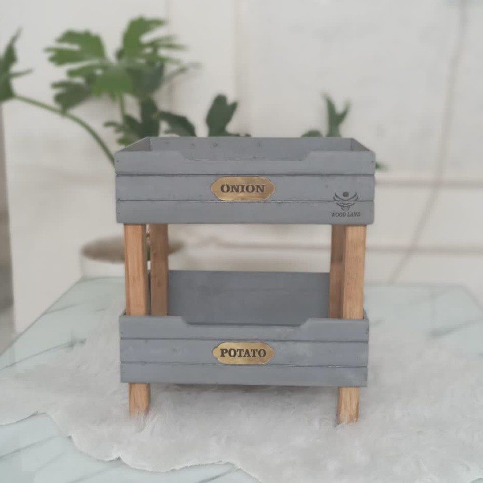 استند وباکس سیب زمینی وپیاز چوبی 