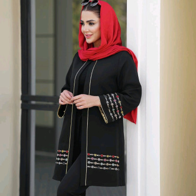 مانتو کتی زنانه کرپ مدل مانتو کتی مجلسی مازراتی