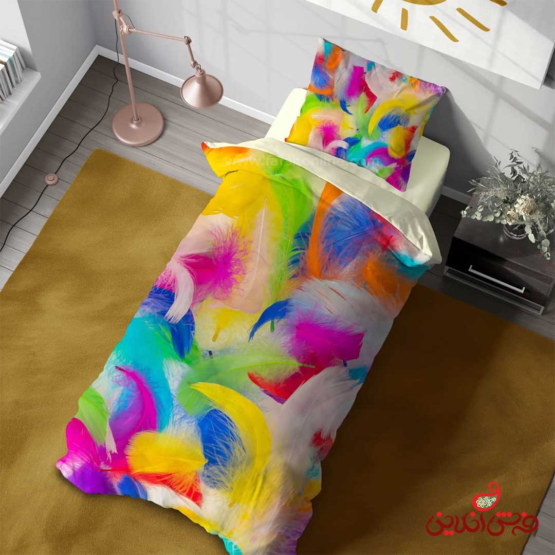 روتختی سه بعدی طرح پرهای رنگی کد 3131