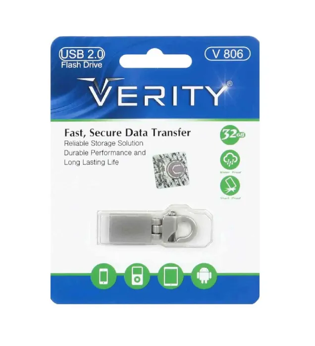 فلش مموری وریتی مدل V806 ظرفیت 32 گیگابایت نقره ای